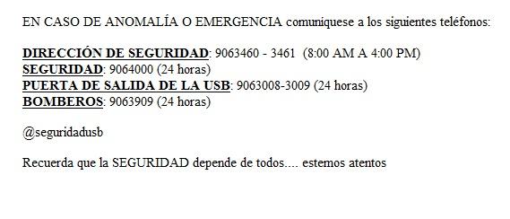 ProactivaUSB's tweet image. Estos teléfonos para reportar casos y emergencias. (Ver Imagen) Los debes tener archivados en tu celular.