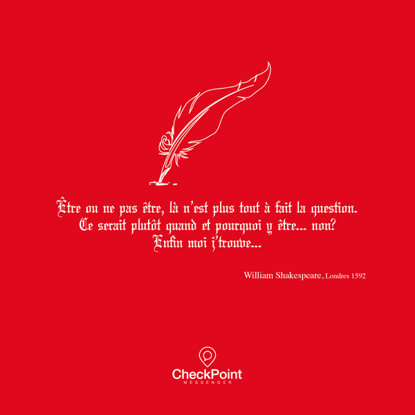 CPMessenger's tweet photo. Si Willy le dit... #CheckPointMessenger #Shakespeare http://t.co/imyRFCRSR4