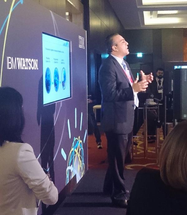 IBMMEA's tweet image. In Jan 2011 #Watson won Jeopardy show proving #Watson understands nuances of language. - Dr. Tarek Saeed  #IBMSL2014