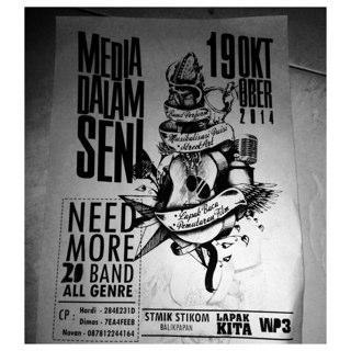 WPthree's tweet photo. Comingsoon "MEDIA DALAM SENI" 19 Oktober 2014 mencari 20 band all gendre http://t.co/F486Oms8QB