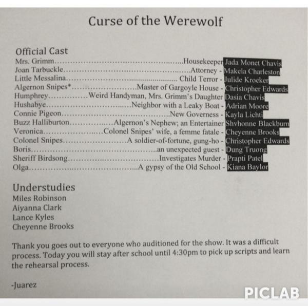 HCHS_SWT's tweet photo. Congrats to the cast of COTW!!!🎭 http://t.co/L4xeycVoPg
