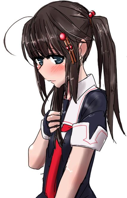 慣れない髪形でちょっと戸惑ってるツインテ時雨ちゃん 