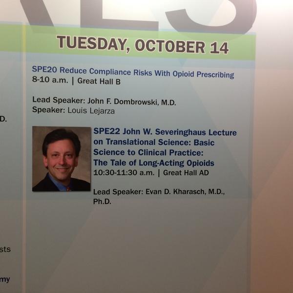 Neuroanesthesia's tweet image. Evan Kharasch soeaking soon #ANES2014 @ASALifeline #Innovation
