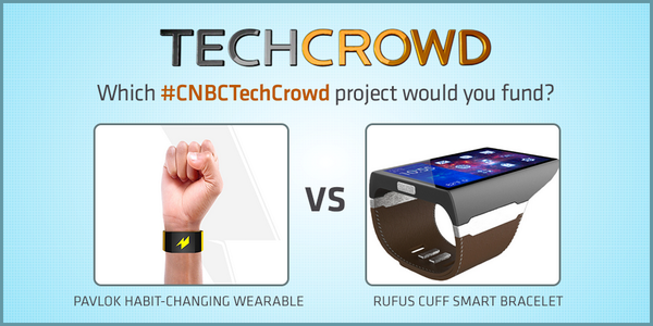 CNBCTechCheck's tweet photo. Which #cnbctechcrowd wearable project would you fund – @getpavlok or @RufusLabs? VOTE NOW: http://t.co/JFbnqPyKrt http://t.co/MLzaM2ocZW