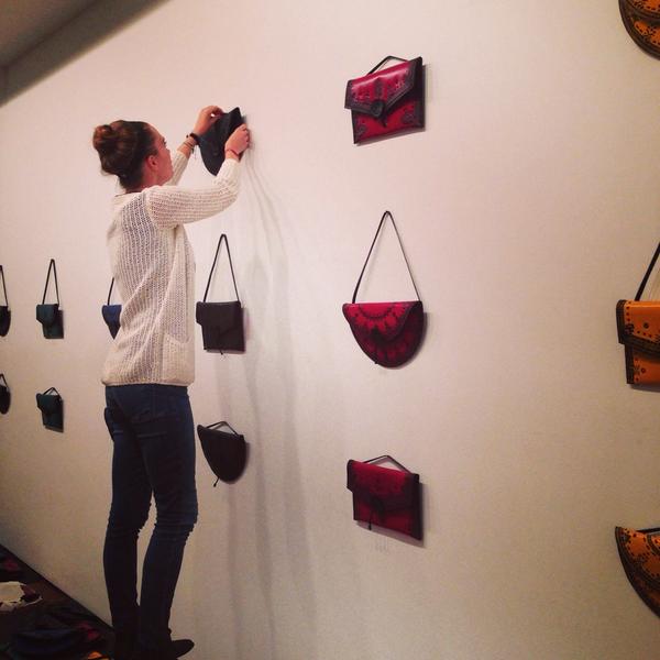 austerbags's tweet photo. Behind the scenes setting up for our trunk show tomorrow! #style #fall #repoproom http://t.co/I22AnQJRTM