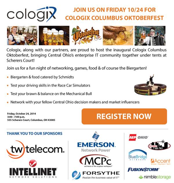 Ohio’s IT community comes together under the tents for Cologix Oktoberfest. Free registration: ow.ly/CzzaB