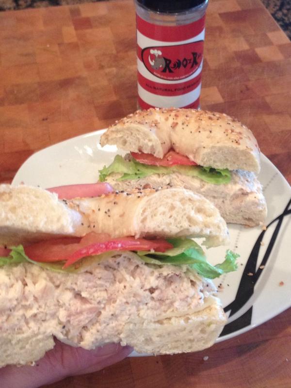 SarahSSmall's tweet image. Rynoz Tuna Bagelwich!