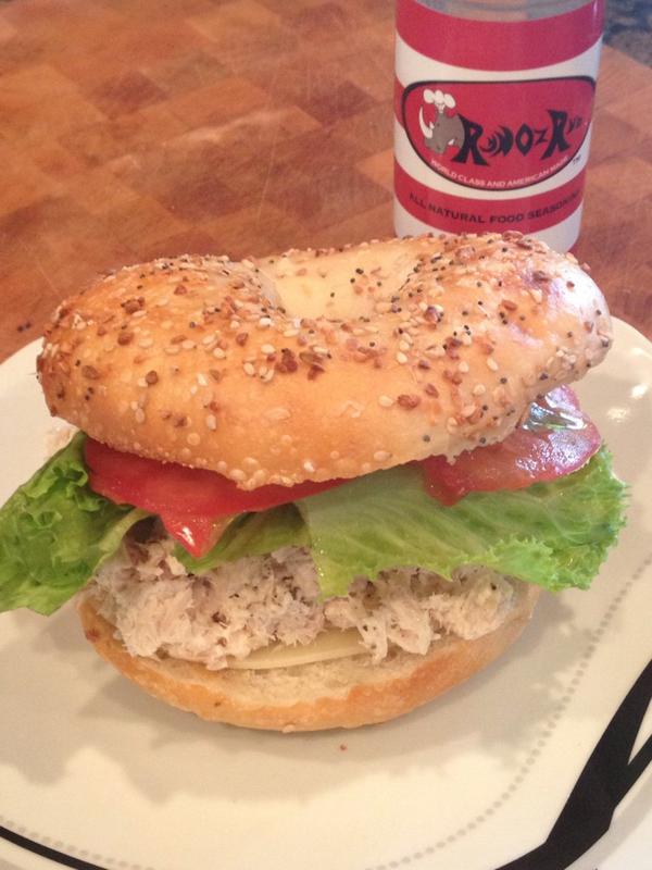 SarahSSmall's tweet image. Rynoz Tuna Bagelwich!