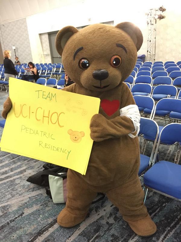 OCPedsResidency's tweet photo. CHOCO bear supporting the UCI-CHOC bowl team #AAP14 @AAPexperieNCE http://t.co/K4VBUbmu2k