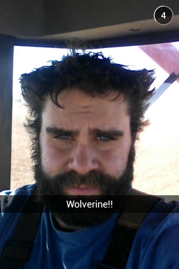 tysonscott1's tweet photo. @Warrior_Probs looks like @heinenfarmer is excited for the up coming season! He's turning wolverine #RyesOnRyes http://t.co/GCmBWhZoMt