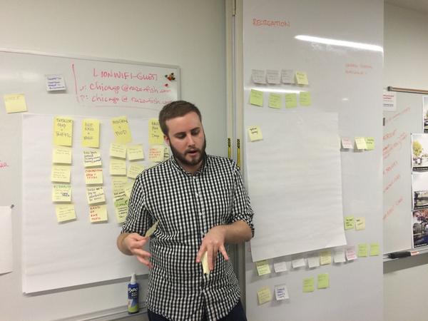 JVodopivec's tweet photo. @BarnRaiseID Sharing idea mash-ups with during BarnRaise. #iitdesign #idbarnraise #socialinnovation #urbansafety http://t.co/9Ik8Boebds