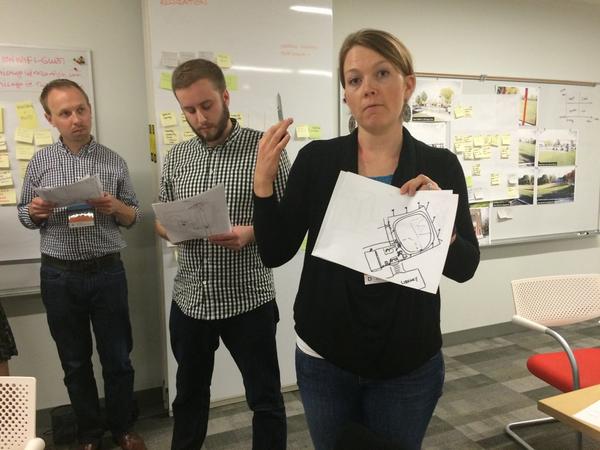 JVodopivec's tweet photo. @BarnRaiseID Low-Fi prototyping at Razorfish. #barnraisers #socialinnovation #iitdesign http://t.co/TjS8skVLCn
