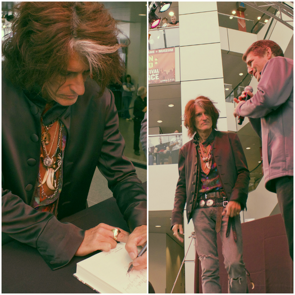 rockhall's tweet photo. Thx @Aerosmith fans for coming to the #RockHall 2day &amp; @JoePerry for signing #ROCKS for the @RockHallLibrary! http://t.co/lC11l1tIaJ