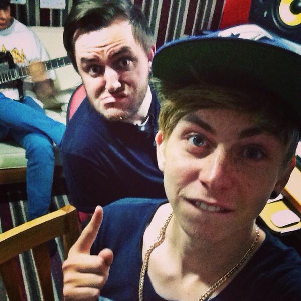 camiejottrell's tweet image. recording a new song in the studio with @JamesHackettTV