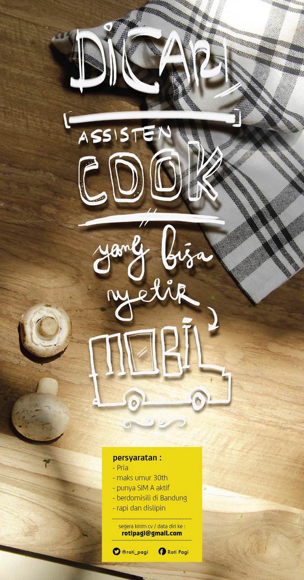 Sudah lupa cara masak :( “<a href="/bayurizald/">Bayu Rizal D</a>: Tah jot <a href="/rezamuharwan/">Reza Budi Muharwan</a> "<a href="/LokerBdg/">Lowongan Kerja Bdg</a>: Dicari Asisten Cook yang bisa nyetir mobil