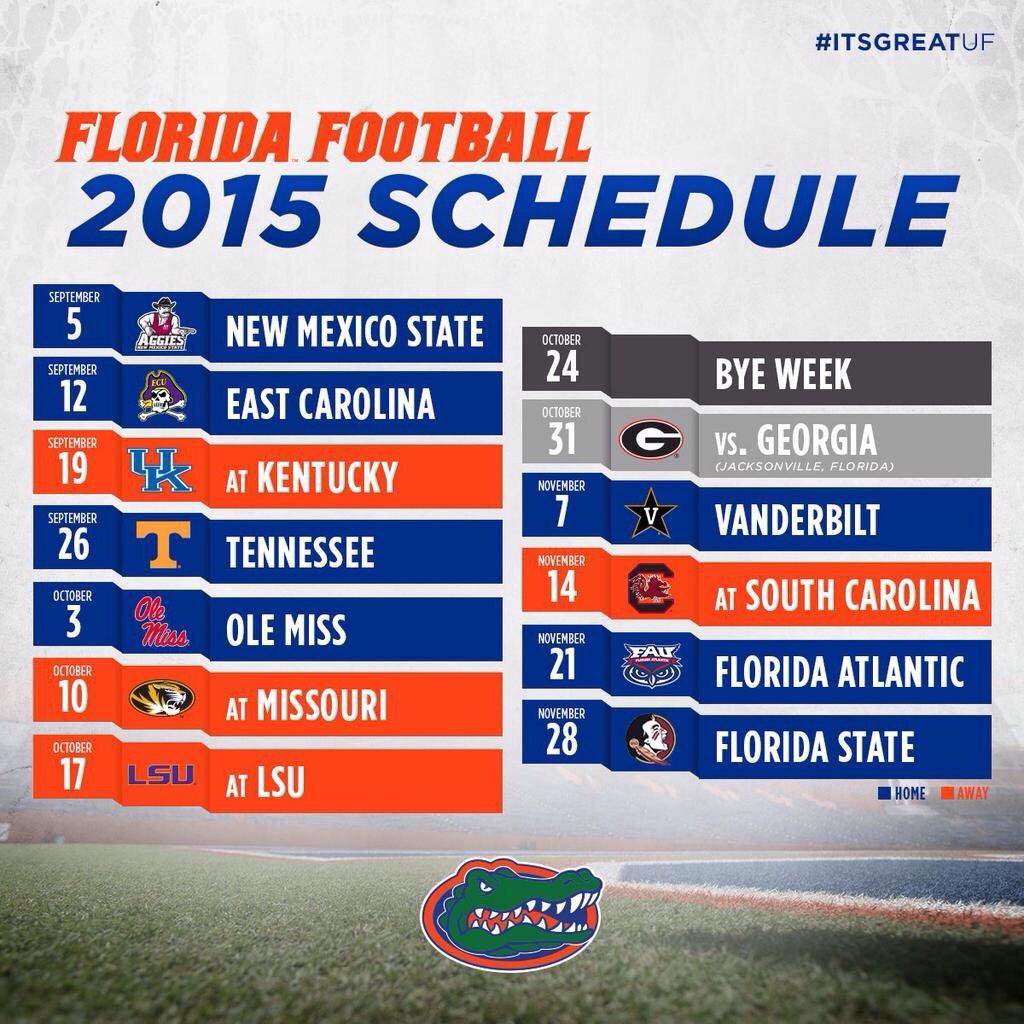 The Gator Logo on Twitter: &quot;2015 Florida Gator football schedule has