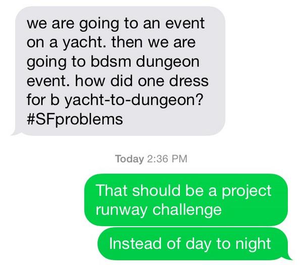 ashpanthers's tweet image. #SFproblems #ProjectRunway