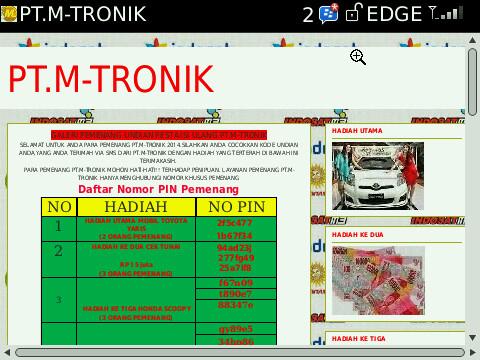 apa benar @IndosatCare PT.M-tronik mengadakn undian pesta isi ulang pulsa? Saya mendptkn 15jt dgn no Pin_277fg49