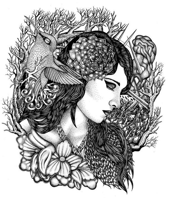 ravenrizky's tweet photo. The Last Rose " Ink on Canson Multimedia Paper A3 " #artwork #drawing #illustration http://t.co/RwFnTEeEGJ