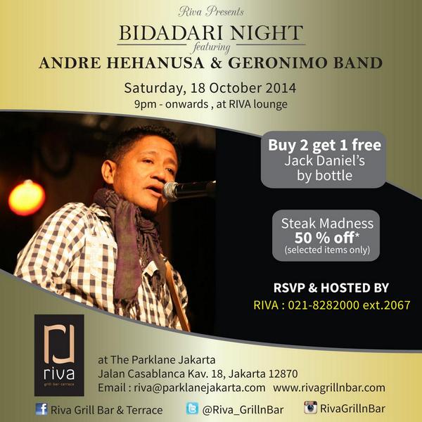 Andre Hehanusa performance at Riva Lounge on Sat, Oct 18 2014. Don't miss it guys, book yiur table now