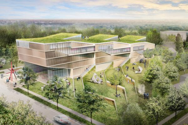 designboom's tweet image. work begins on @KentState&apos;s design loft by weiss / manfredi #architecture @KentCAED designboom.com/architecture/w…