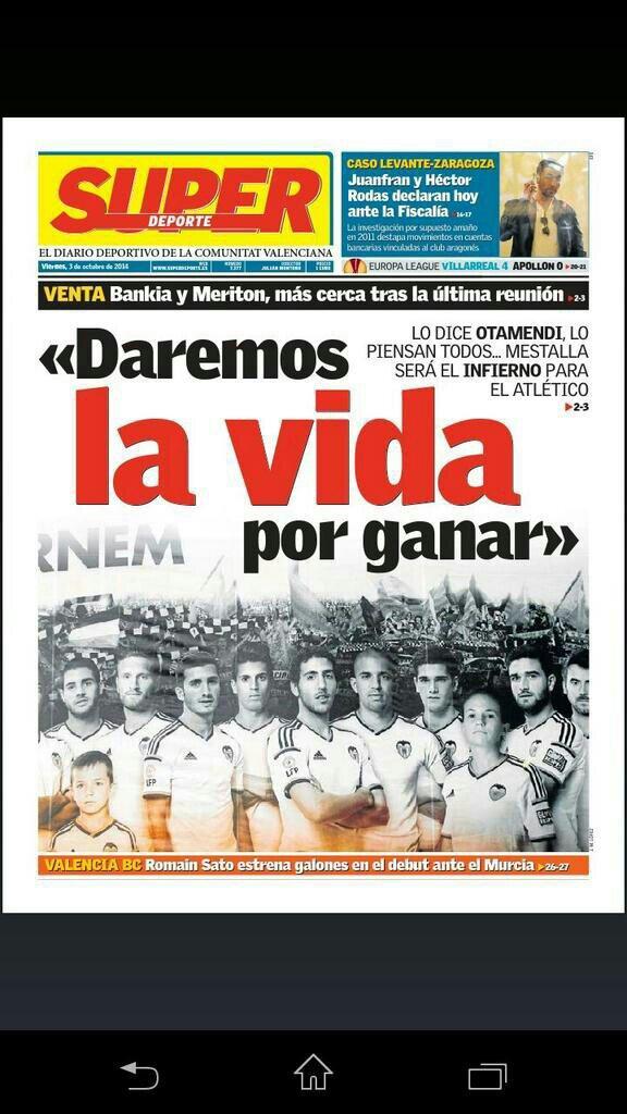 amuntyamunt's tweet photo. Ya no sera el estadio de Mestalla sino el Infierno de Mestalla! Vamos aficion hagamos que el atleti salga llorando! http://t.co/yOvaKDAimr
