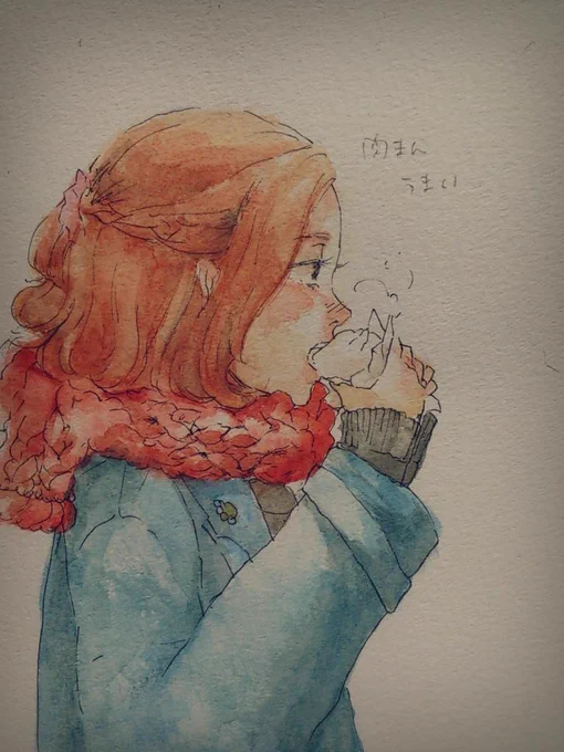 はやく冬…と思って描いたのに 10月なのに暑いよ
