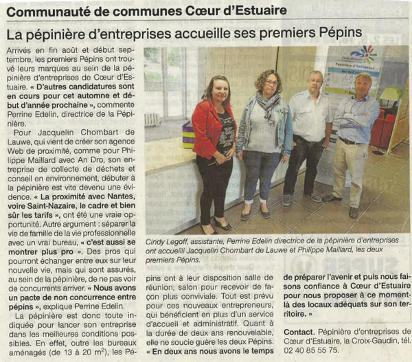 L'agence Web Marketing Local mentionné dans le Ouest France avec une belle photo de groupe. #stetiennedemontluc