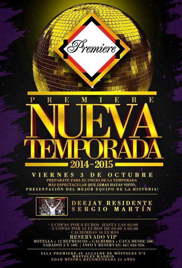 Viernes en PREMIERE!! Presentación del mejor equipo! 2x8 en copas hasta las 03:00h. No te lo pierdas!!!