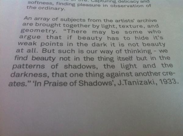 PeckhamFilmOpen's tweet photo. Provocative thinking from "In Praise of Shadows" @ archive http://t.co/SBSiD3Fa6y