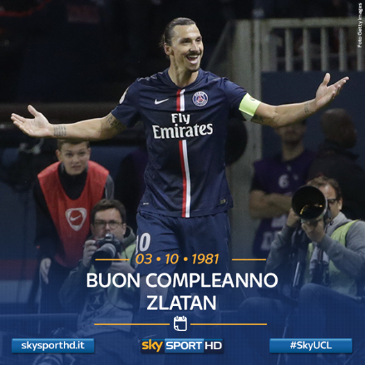 SkySport's tweet photo. Compie 33 anni Zlatan Ibrahimovic. È l'unico ad aver vinto la classifica marcatori con 2 squadre diverse #SkySerieA http://t.co/8f8OOStHgh