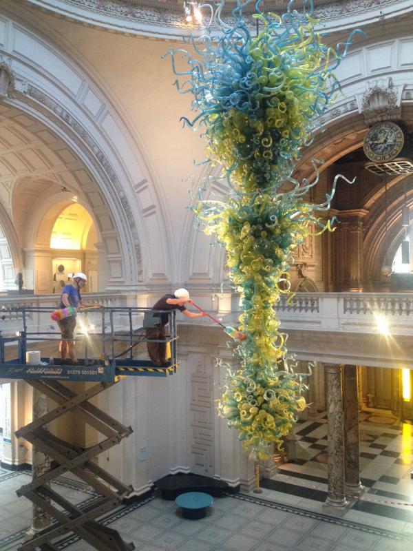 The Dale Chihuly Rotunda Chandelier has been dusted by our Technical Services team! See it in the Grand Entrance