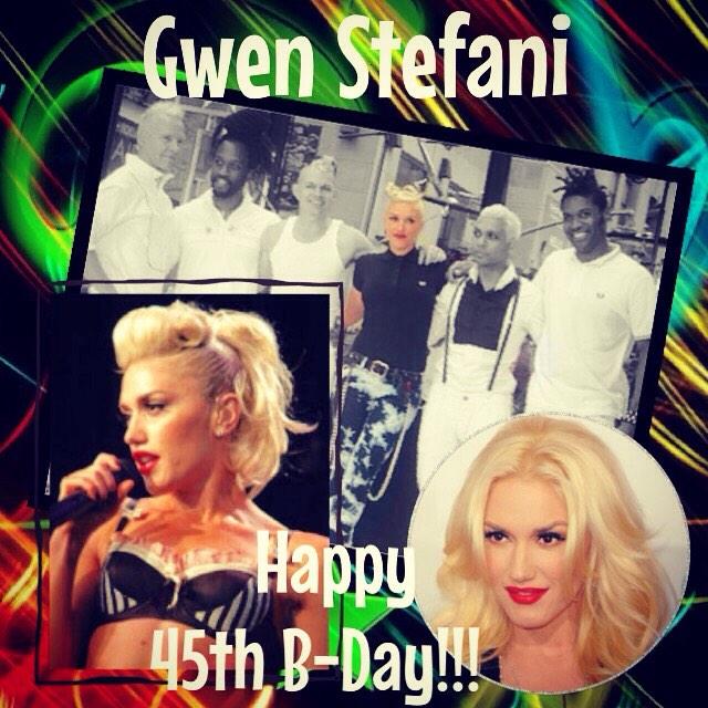Gwen Stefani ( V & G of No Doubt)

Happy 45th Birthday!!!

3 Oct 1969  