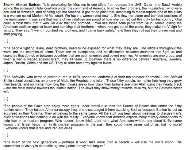 TarekFatah's tweet image. Islamic cleric in Israel on ISIS: "Islam of the next generation... will rule the entire world" memritv.org/clip/en/4532.h…