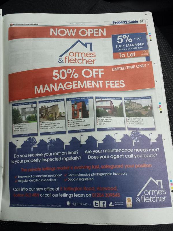 tinahoyle's tweet photo. See @OrmesFletcher in today's @TheBoltonNews #ExcellentAgent #GreatOffer #GetInTouch visit http://t.co/4yQX3QSKjT http://t.co/CKfM9UhxUZ