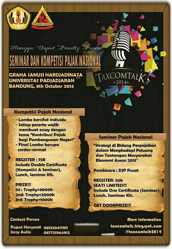 Taxcomtalk2014's tweet photo. yukk kakak , ikutan acara kita, terimakasih :) @PajakSTAN @urs1077fm @STPIPajak @HimasiUnisba http://t.co/PTjvMc8ap3