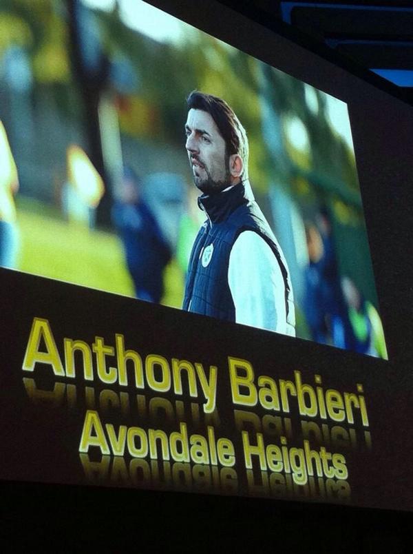 AvondaleFC84's tweet image. Congrats Anthony Barbieri. Named NPL1 Coach of the year, equal with Nth Geelongs Mick Collina. #ForzaAvondale