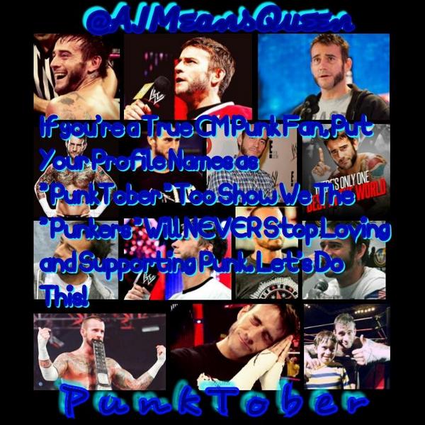 wrestlinstan's tweet image. Read This #CMPunkFans and RT To Spread! Let's Do this Punkers! P u n k T 〇 β ε Я. #TeamCMPunk #AJPunk #AJMeansQueen