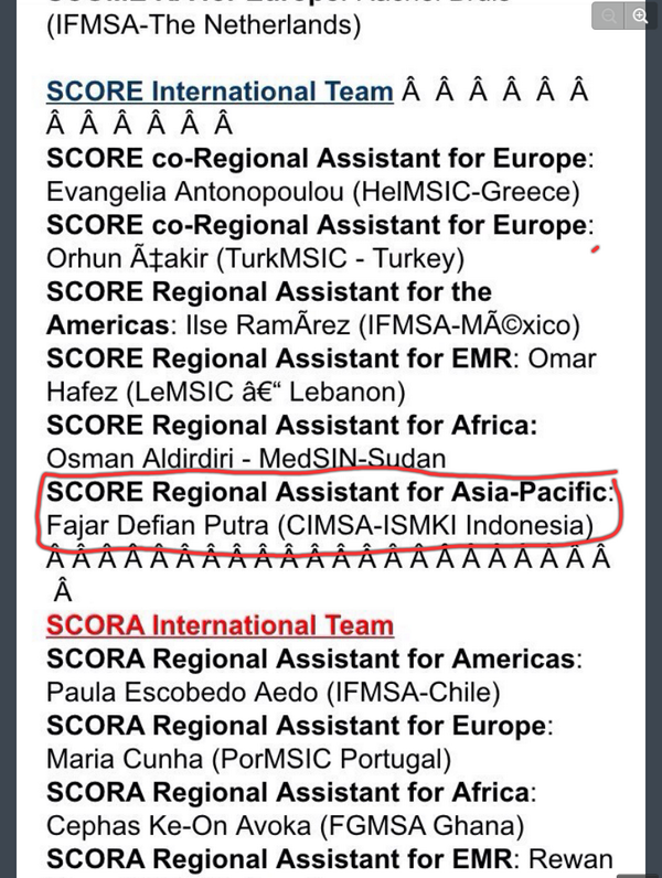 SELAMAT atas terpilihnya Fajar Defian sebagai SCORE Regional Assistant for Asia-Pacific. We are so proud of you!!!