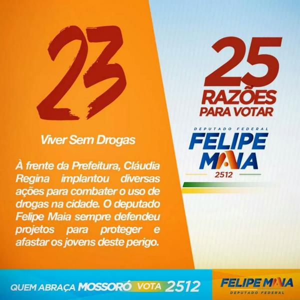 Abrace2512's tweet photo. #25Razões O dep. Felipe Maia sempre defendeu projetos para proteger e afastar os jovens do uso de drogas. #Vote2512 http://t.co/QelTWMQwl1