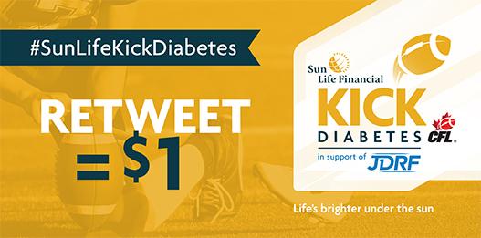 SunLifeCA's tweet photo. .@CFL fans! Tweet or RT #SunLifeKickDiabetes &amp; we'll donate $1 to diabetes research, up to $60k. Thx for supporting! http://t.co/Rp6UJHzuQa