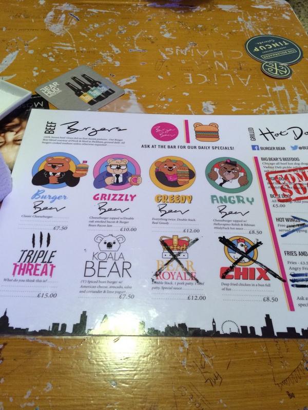 SamHumphris's tweet photo. @burgerbeartom @stokeybear so excited for the greedy bear burger http://t.co/CUqMapa65a