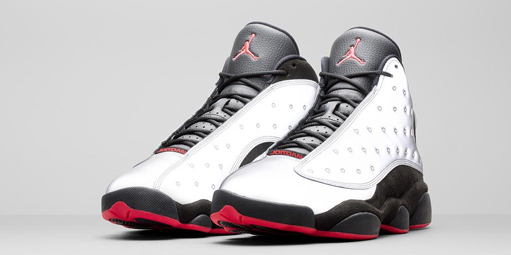 Air jordan 13 retro reflective silver sales