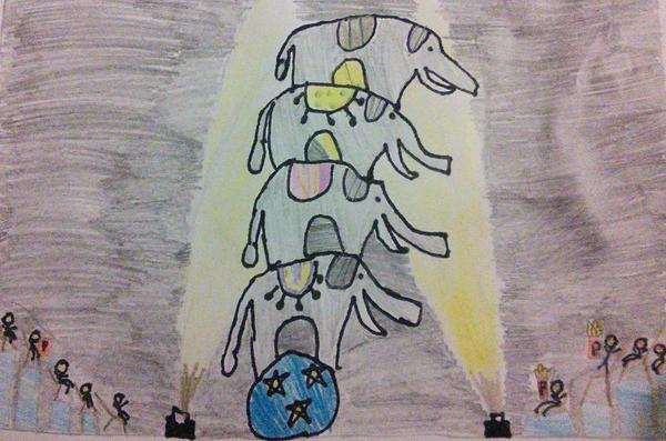 ExeterTim's tweet image. Gemma Fowler (8 yrs old).  Performing Elephants #thebigdraw