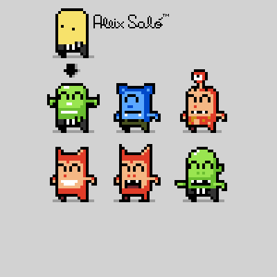 pixelartmig's tweet photo. Como se nota que me estoy leyendo otro libro de @AleixSalo 
Los dibujos en #pixelart de ayer se parecen un poco :D http://t.co/JrmsV4hOBQ