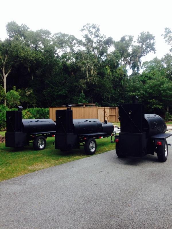 My driveway looks nice with 3 Lang smokers!