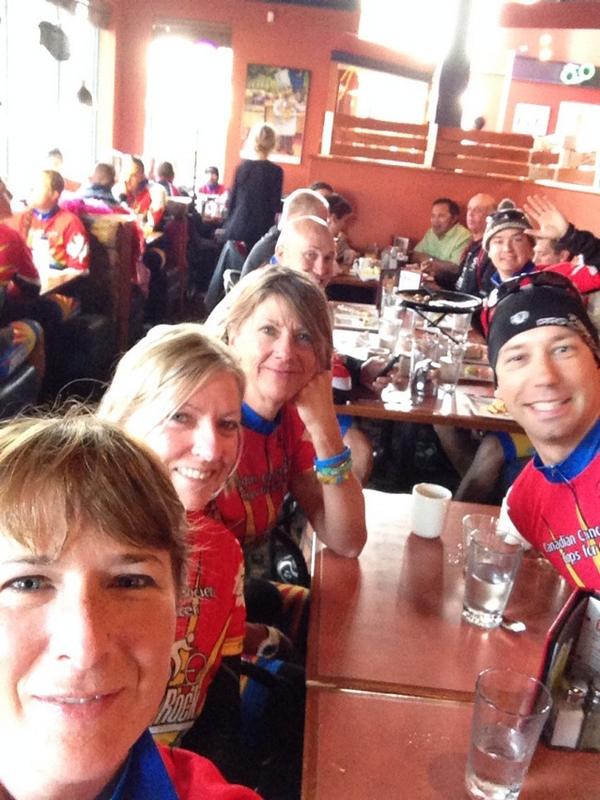 TDRJen's tweet image. Hillside BP fuels up the @TourdeRock team with breakfast pizza - last day of riding #forthekids