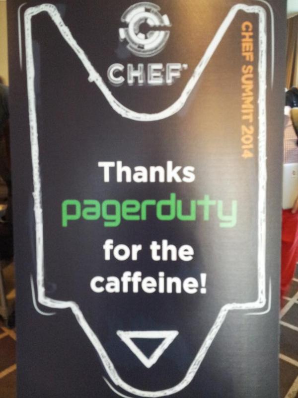 RanjibDey's tweet photo. Coffee from #pagerduty at #ChefSummit14 .:-) http://t.co/GoG4NoQwdo