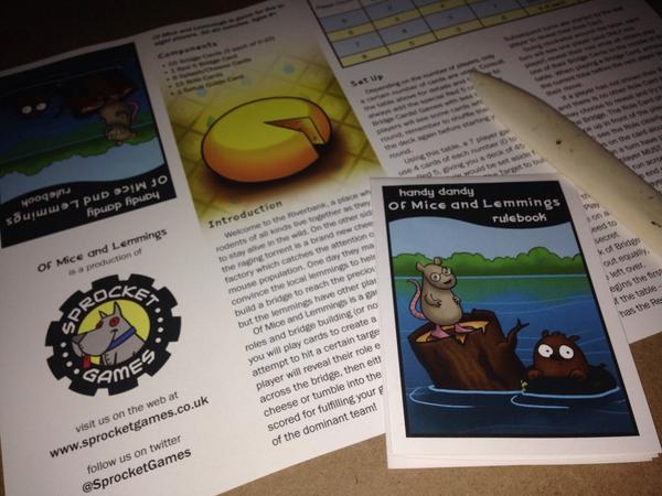 stephoodoll's tweet image. Rule folding! (Weird object in the image is a bone folder.) #OfMiceandLemmings @SprocketGames