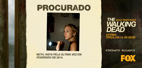 STARChannelBra's tweet photo. Alguém viu Beth por aí? #TWD5naFOX estreia no dia 14, às 22h30, e você não pode perder! http://t.co/tcWhnkubgB